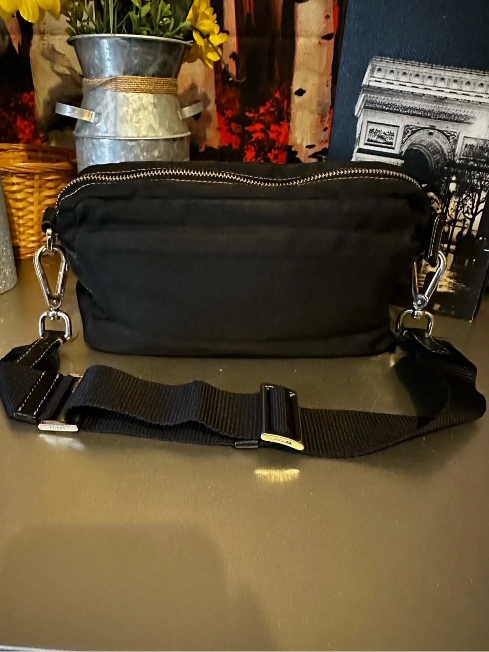 Prada Black Nylon Belt Bag with Silver Hardware - Picture 2 of 8